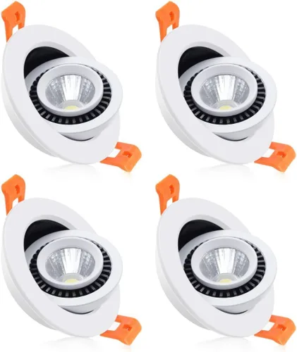 Vista 9 de Luz empotrable LED cardán de globo ocular de 2 pulgadas, 3 W (equivalente a halógeno de 35 W), foco empotrable ajustable regulable, blanco ultra