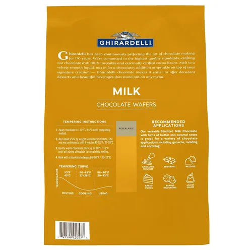 Vista 3 de Ghirardelli Chocolate Company - Obleas de chocolate con leche, bolsa de 5 libras (paquete de 1)