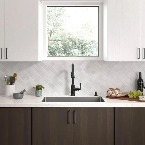Vista 6 de American Standard 7421300.243 Raviv - Grifo de cocina desplegable con rociador y dispensador de jabón, color negro mate