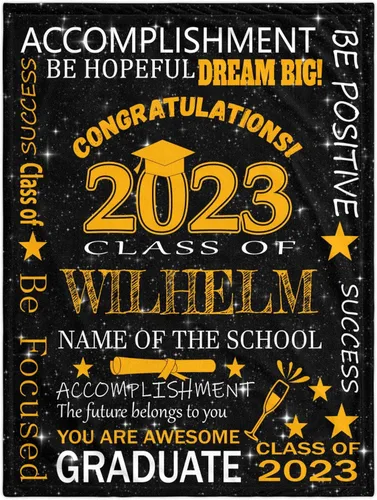 Vista 13 de Manta de graduación personalizada, regalos de graduación 2023, clase de graduación de 2023 con nombre de la universidad, manta de regalo