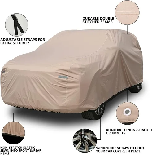 Vista 3 de Coverado - Funda impermeable para todo tipo de clima, 6 capas 300D, funda resistente con cable de bloqueo, protección contra lluvia, sol, nieve