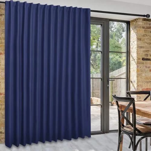 Vista 95 de DWCN Cortina opaca divisora de privacidad para puerta corrediza de patio, cortinas térmicas extra anchas con pestaña trasera y bolsillo para barra