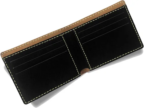 Vista 2 de Cartera de piel sintética, cabeza de león, grabado personalizado incluido