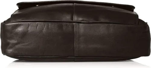 Vista 4 de Piel Leather Maletín delgado con cremallera superior, Negro -, Maletín delgado con cremallera superior