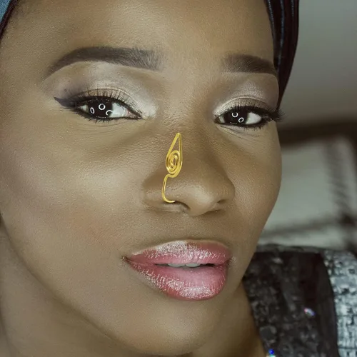 Vista 6 de Long tiantian Piercing de nariz para nariz con diseño africano, para mujer