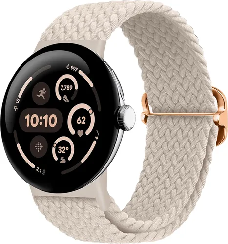 Vista 15 de Correas trenzadas Solo Loop compatibles con Google Pixel Watch 4, 3, 2, 1 de 1.61 pulgadas/1.77 pulgadas, correas elásticas ajustables de nailon