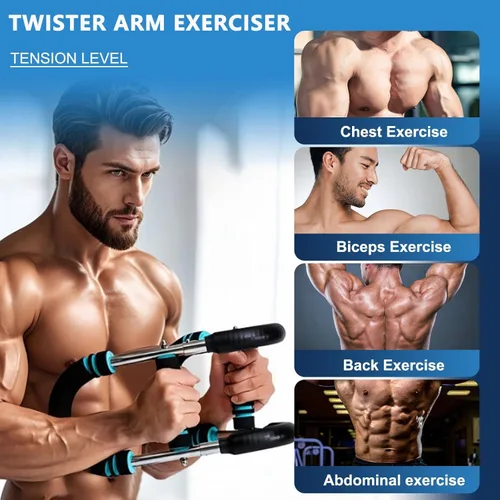 Vista 2 de Twister - Entrenador de brazos, barra de entrenamiento de resorte ajustable de 60 a 100 libras, entrenador de brazos para hombres/mujeres, diseño