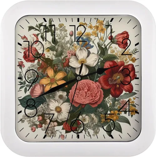 Vista 34 de 10" Square Modern Wall Clock,Different Heart Patterns Print Kitchen Clocks Wall Battery Operated,Silent Non Ticking Unique Funny Cute Wall Clock for