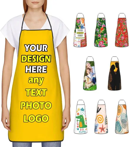 Vista 22 de Delantales impermeables personalizados para diseñar tu propia foto logotipo texto para cocinar hornear 28.3 x 20.4 pulgadas