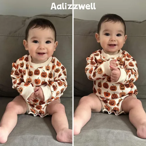 Vista 2 de Aalizzwell Sudadera de gran tamaño para bebé niña y niño