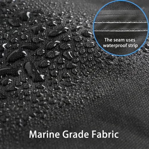 Vista 5 de Mancro - Funda para barco de 16 pies a 18.5 pies, fundas resistentes para lanchas de lubina, V-Hull, Tri-Hull, Runabout, lanchas de pesca, funda
