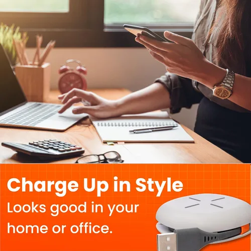 Vista 3 de Ventev Cargador Inalámbrico Chargewrap Mini, Cargador Certificado Qi para la Mayoría de Dispositivos Habilitados para Carga Inalámbrica (WCWMINIVNV)