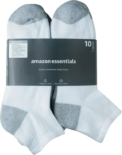 Vista 4 de Tienda Essentials Calcetines de algodón medio acolchados para hombre, paquete de 10