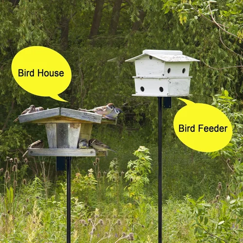 Vista 6 de Poste para casa de pájaros de 126 pulgadas, soporte para comedero de pájaros, poste resistente para casa de colibríes para estación de comedero