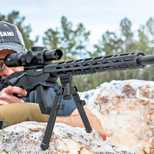 Vista 7 de Bípodes de rifle para caza y disparo con giro de 360° y bípode de pistola de 10 alturas ajustables para rifles