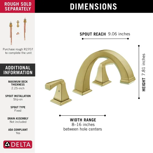 Vista 3 de DELTA FAUCET T2751-CZ, 9.06 x 16.00 x 9.06 pulgadas, bronce champán