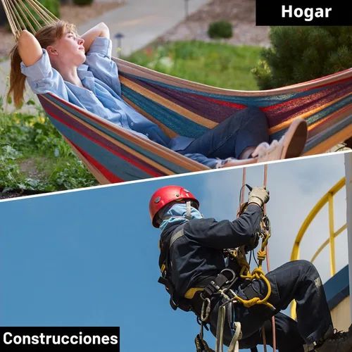 Vista 5 de LAIWOO M15 - Bloque de polea de acero inoxidable resistente, cuerda y ganchos, paquete de 2