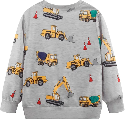 Vista 2 de Akyzic Sudaderas de algodón con cuello redondo para niños pequeños, camisetas de manga larga con diseño de dinosaurio, camisetas 2-8T