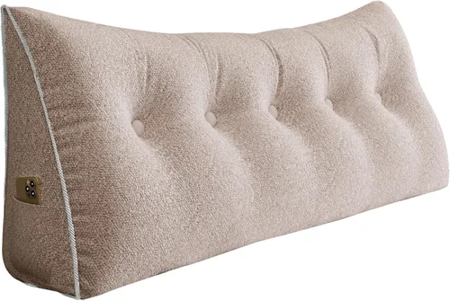 Vista 94 de Almohada de cabecera gruesa totalmente rellena tamaño Queen, cabecera acolchada suave y firme, soporte grande, triangular, almohada de cuña