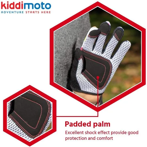 Vista 3 de Kiddimoto Kids Cycling Gloves Anti-Slip Kids Bike Gloves for Boys and Girls Full Finger Kids Mountain Bike Gloves for BMX, MTB Riding, Gymnastics