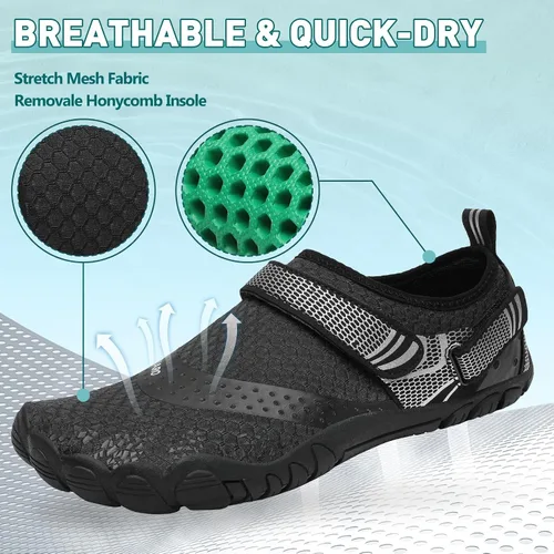 Vista 2 de SAGUARO Zapatos de agua para hombre y mujer, secado rápido, para natación, surf, playa, kayak, zapatos descalzos, puntera ancha