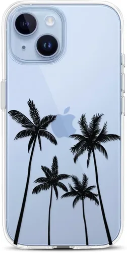 Vista 30 de Compatible con iPhone 15, funda transparente de encaje negro floral a prueba de golpes, parte trasera dura, delgada, bonita funda transparente