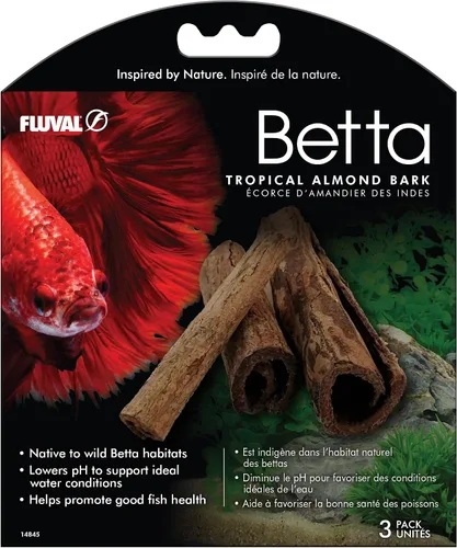 Vista 2 de Fluval Betta - Decoración para acuario de corteza de almendra tropical, paquete de 3