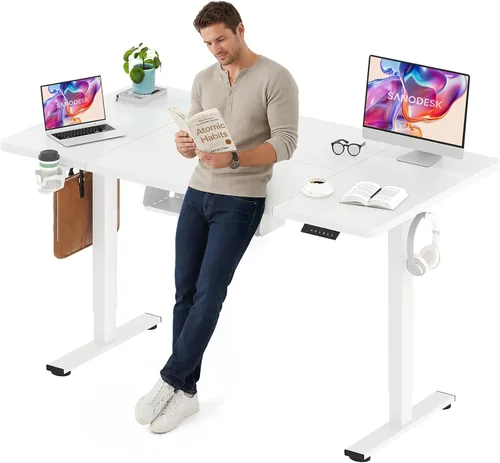 Vista 33 de SANODESK Escritorio Eléctrico de Pie de 40 x 24 pulgadas, Superficie de Una Pieza, Escritorio de Altura Ajustable con Controlador de 6 Botones Marco