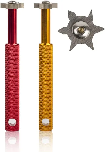 Vista 24 de HIFROM Afilador de ranuras con 6 cabezales – Afilador de ranuras para palos de golf, herramienta de reranurado y limpiador para todos los hierros