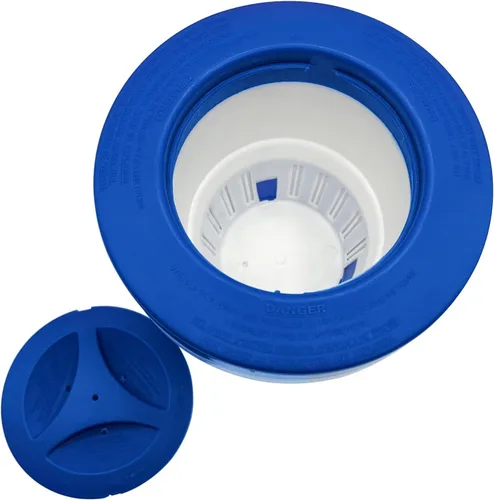 Vista 4 de Dispensador flotante de cloro, cuello ajustable, tabletas de hasta 3 pulgadas Alimentador de cloro, collar ajustable para una dispersión óptima