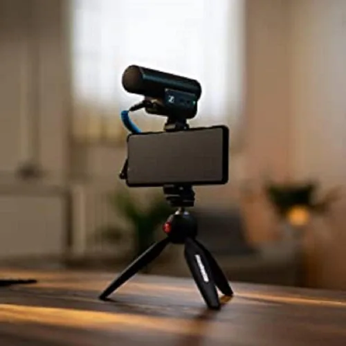 Vista 5 de Sennheiser Professional MKE 400 Micrófono tipo escopeta para cámara con conectores TRS y TRRS de 3.5mm para DSLR, sin espejo y móvil, se conecta
