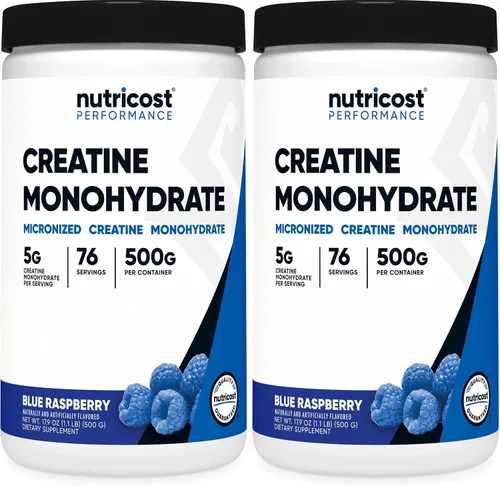 Vista 14 de Nutricost - Polvo de Monohidrato de Creatina (sabor Frambuesa Azul), 500 Gramos (1.1 LBS)