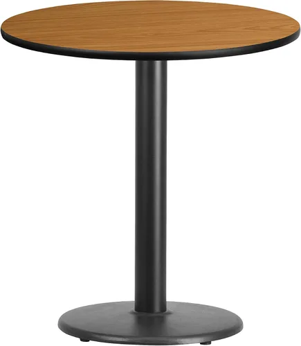 Vista 6 de Flash Furniture Mesa laminada negra redonda de 24" con base redonda de altura de mesa de 18