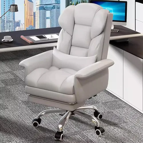 Vista 8 de Silla de oficina, silla ejecutiva de cuero ajustable, respaldo alto, silla ergonómica de escritorio para computadora, soporte lumbar, silla de Negro