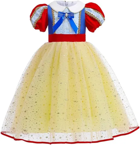 Vista 42 de HIHCBF Disfraz de princesa blanca como la nieve para niñas, cumpleaños, Navidad, Halloween, carnaval (con accesorios)