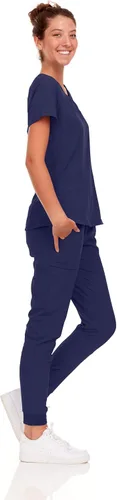 Vista 44 de Natural Uniforms Conjunto de ropa quirúrgica elástica para mujer con tallas regulares y pequeñas