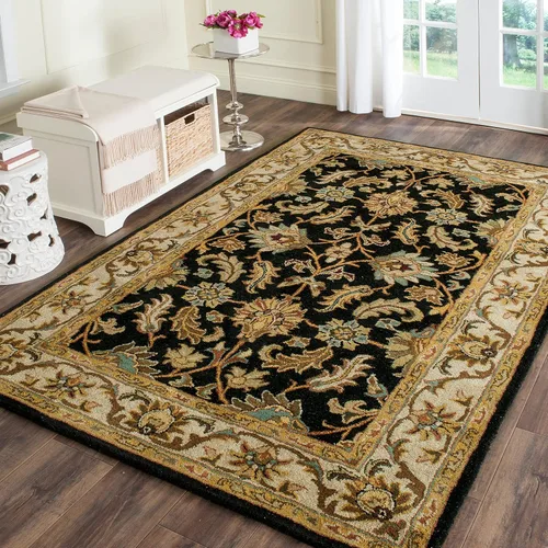 Vista 35 de Safavieh colección Heritage HG628A - tapete oriental tradicional hecho a mano de lana verde oscura y dorada, Lana, negro / beige (Black/ Beige)