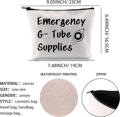 Vista 3 de XYANFA Bolsa de tubo de alimentación, regalo divertido para dietista, bolsa de maquillaje para cosméticos de enfermería, regalo de enfermería