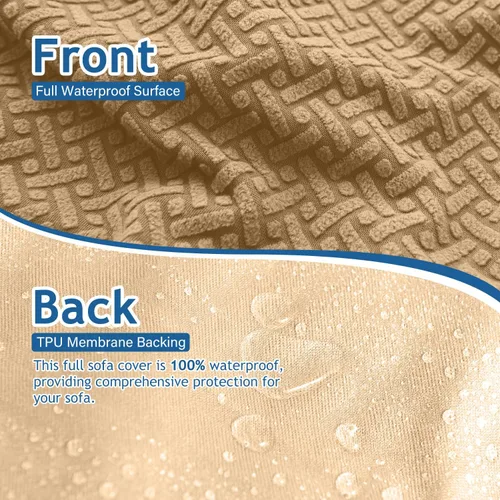 Vista 4 de ALIECOM Fundas 100% impermeables para sofá seccional reclinable, forma de L, elásticas, para esquina, funda para sofá seccional reclinable, lavable
