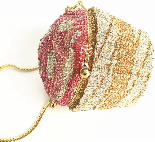 Vista 6 de Magdalena de cristal embrague de noche embrague bolsos boda fiesta nupcial diamante minaudiere bolso bolso