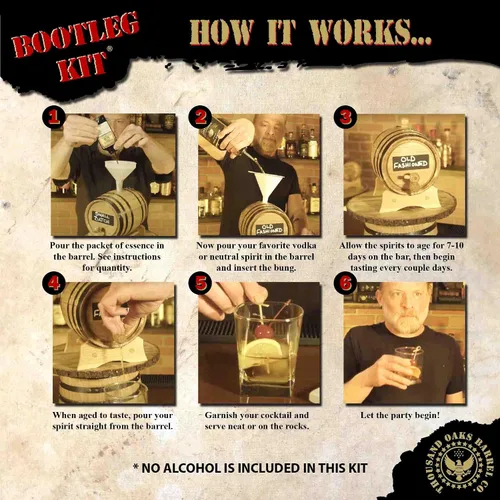 Vista 5 de Kit personalizado para hacer whisky bourbon de Kentucky (1 litro) – Age Spirits in an Oak Barrel Co. (B821)
