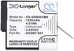 Vista 5 de Batería de 1250 mAh para GoPro 601-10197-00, AABAT-001, ASST1, CHDHX-501, CHDHX-701, CHDHX-701-RW, Hero 2018, Hero 5, Hero 5 Black, Hero 6, Hero 6