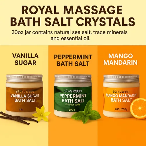 Vista 3 de Royal Massage Sales de baño minerales de sal marina natural de 20 oz - Mango Mandarina