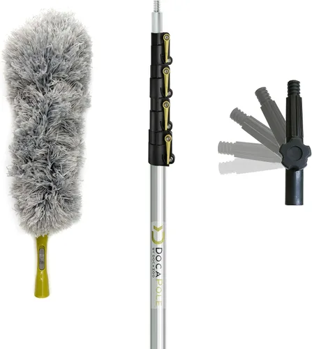 Vista 22 de DOCA - Poste telescópico de 5 a 12 pies, poste de extensión para limpieza, plumero de plumas, kit de lavado de ventanas, rodillo de pintura