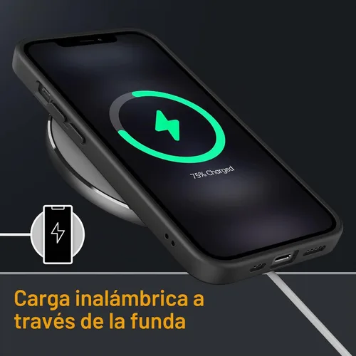 Vista 6 de JETech Funda mate para iPhone 12 Pro Max, color negro
