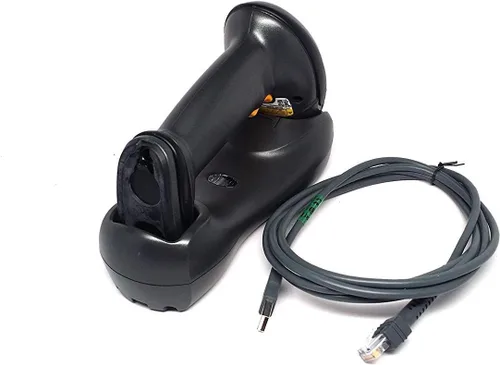 Vista 2 de Zebra/Motorola Symbol LS4278 - Escáner de código de barras láser Bluetooth inalámbrico, incluye soporte y cable USB (renovado)