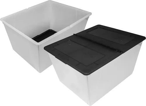 Vista 5 de Storex Bolsa de almacenamiento de 16 galones (60 L) con tapa plegable, 22.7 x 18.25 x 12.86 pulgadas, escarcha/negro, paquete de 4 (00900A04C)
