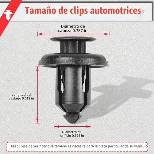Vista 2 de OTUAYAUTO 100 clips de parachoques de 0.394 pulgadas