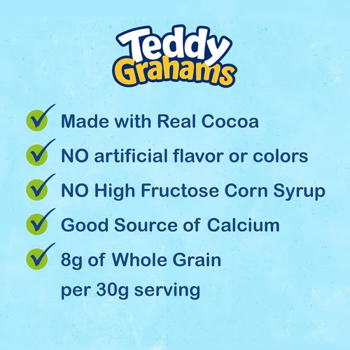 Vista 6 de Teddy Grahams Snacks Graham de chocolate, 6 cajas de 10 onzas