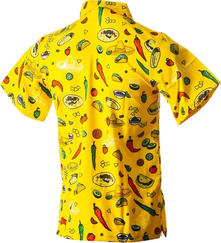 Vista 7 de Funny Guy Mugs Camisa de manga corta con botones y estampado hawaiano para hombre